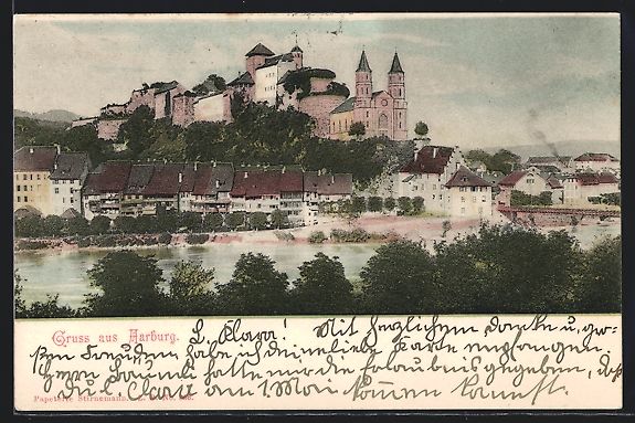 Cartoline postali: Aarburg, Ortspanorama mit Brücke und Fe – Usato da Berlin venduto da bartko-reher