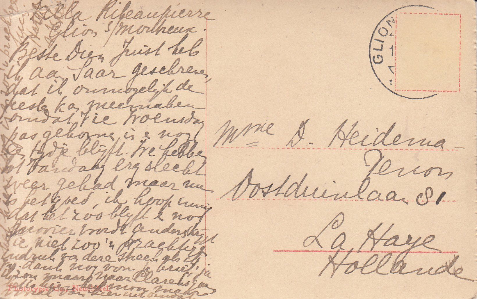 Cartoline postali: Glion ca. 1930 – Usato da Bürglen TG venduto da StampGraf 1