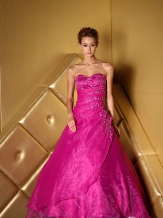 Abendkleid hellblau 32, 40 od. fuchsia 38