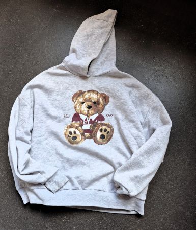Kapuzen-Pullover mit Bär - Grösse S