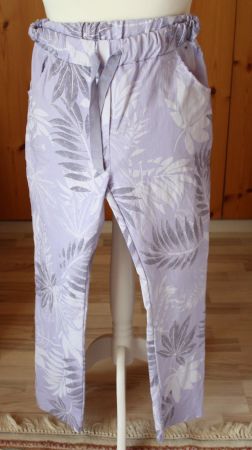Hose Made Italy  lila - weiss Gr. XL  NEU