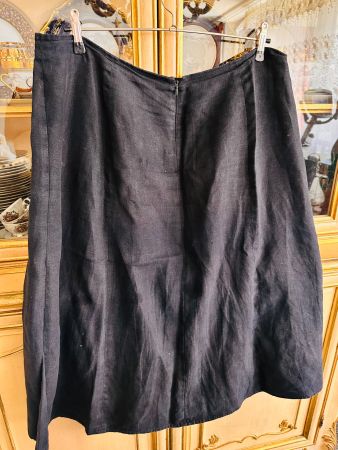 Schwarzer Talbots Rock schwerem 100 % Leinen Jupe Lin