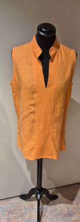 Bluse orange Grösse 36Leinen guter Zustand NADINE H.