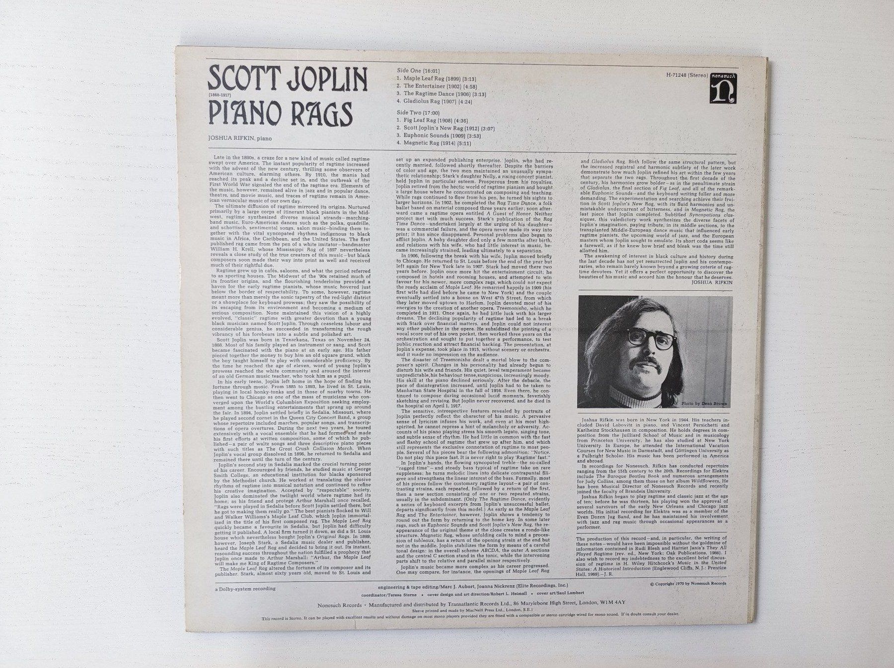 Dischi in vinile: Scott Joplin - Piano Rags – Usato da Baden venduto da wenkst 1