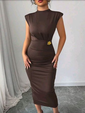 Bodycon / Figurbetontes Kleid - 44 / XL - braun 2️⃣