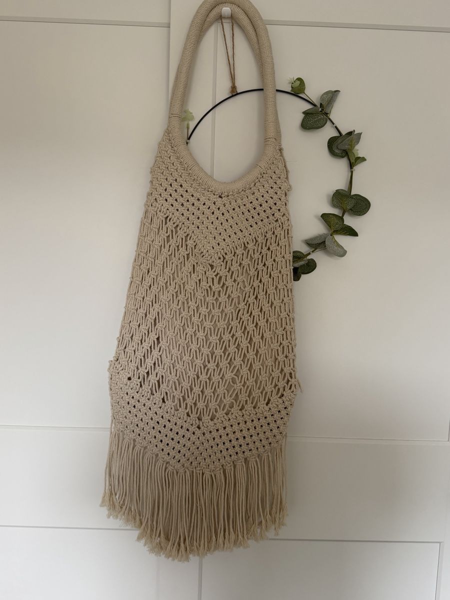 Borse da donna: Sac filet crocheté beige franges boho – Usato da La Chaux-de-Fonds venduto da Sabinchenn 3