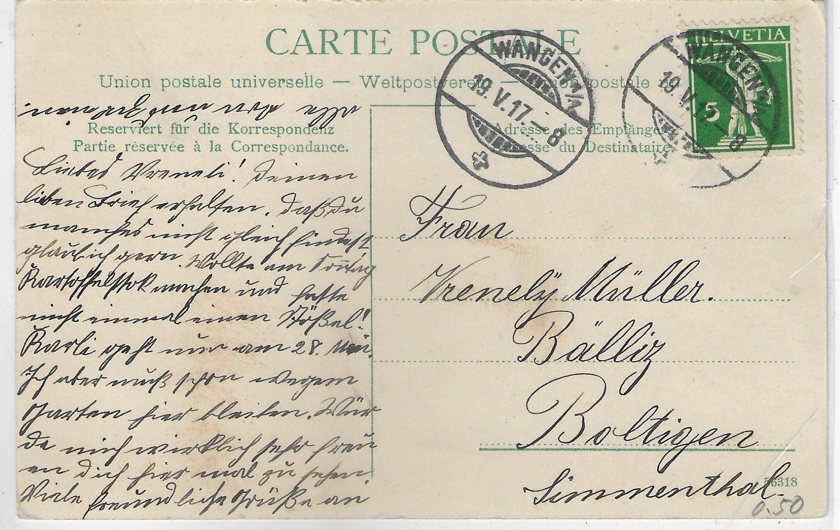 Cartes postales: Wangen a.A. - Generalansicht - Litho – D'occasion à Ettingen par Kartenplanet 1