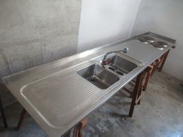 Küchenabdeckung in Chromstahl (50er Jahre)