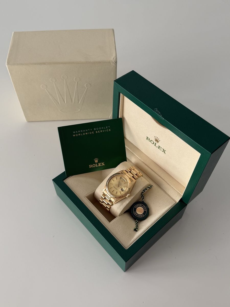Rolex Orologi: Rolex Day-Date 18K Full Gold Uhr mit Box – Usato da Schaffhausen venduto da Sotherbyss 5