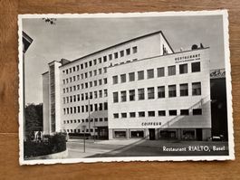 AK Basel. Restaurant Rialto 1934, gelaufen nach Wila