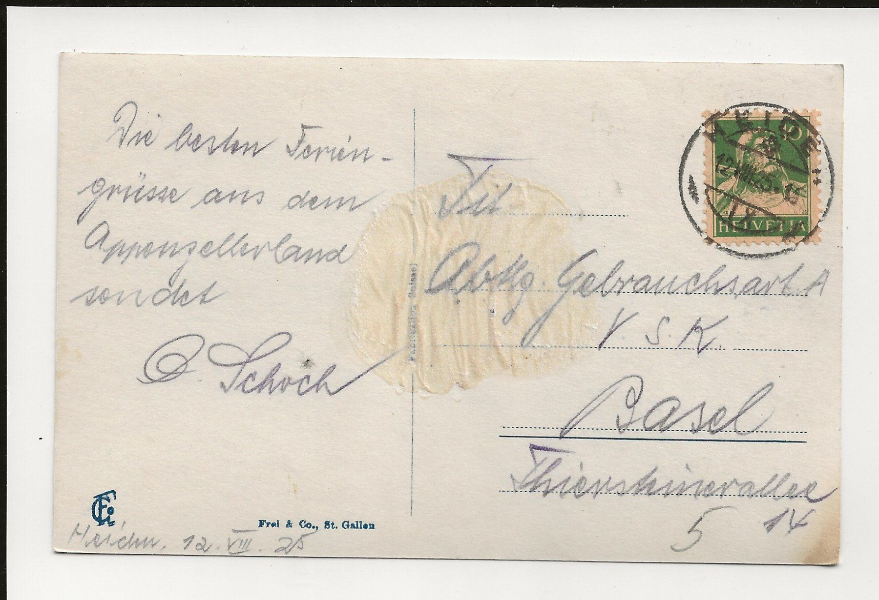 Cartoline postali: AK 1925  Heiden, Appenzellerland – Usato da Greifensee venduto da 315WDO 1