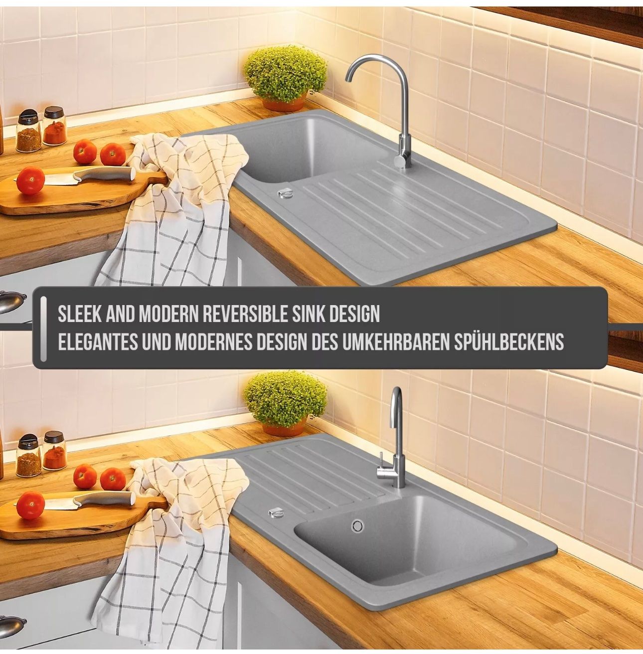 Lavabi & lavandini: + Granitspüle + Siphon Einbauspüle Komplet set – Nuovo e nell'imballaggio originale da Amriswil venduto da JaJa-Express 4