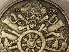 DEAD MAN TELL NO TALES 1 OZ UNZE SILBER AntiqueFinish COLOR
