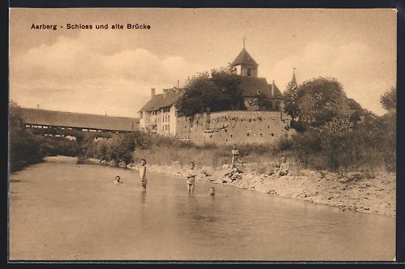 Cartoline postali: AK Aarberg, Schloss und alte Brücke – Usato da Berlin venduto da bartko-reher