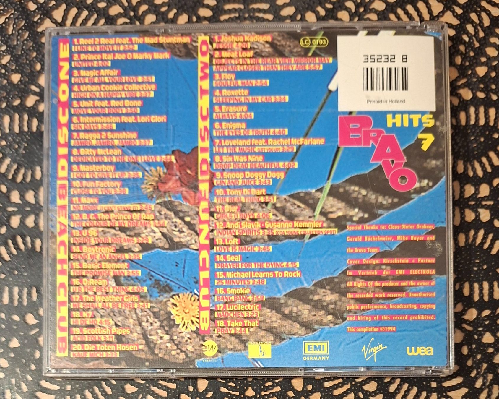 CDs: Bravo Hits 7, Doppel CD, 1994, 2CD Hit Compilation, Sampler – Gebraucht aus Amriswil von Celini3 1