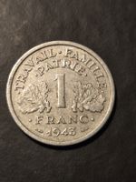 Seltene 1 Franc Münze, Jahrgang 1943, Top Zustand!