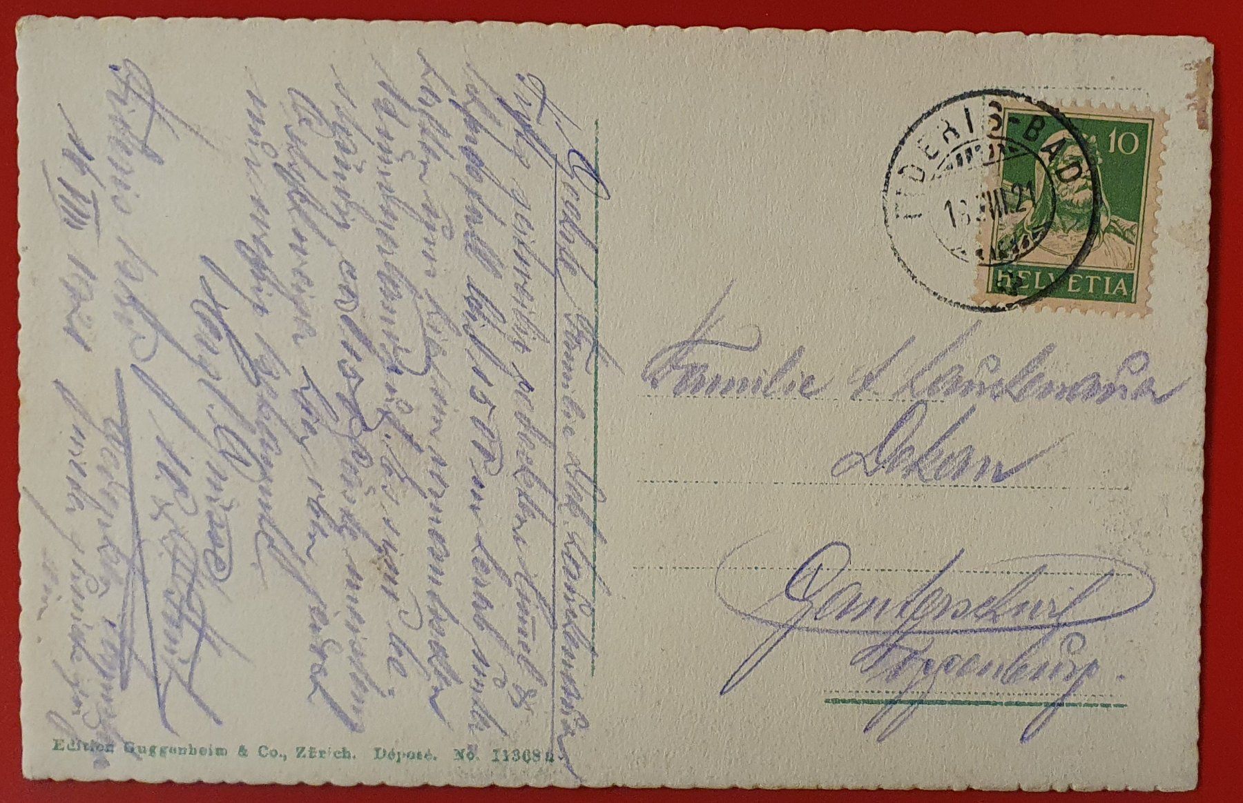 Cartoline postali: Bad Fideris 1921 – Usato da Kreuzlingen venduto da Rschweiz1 1