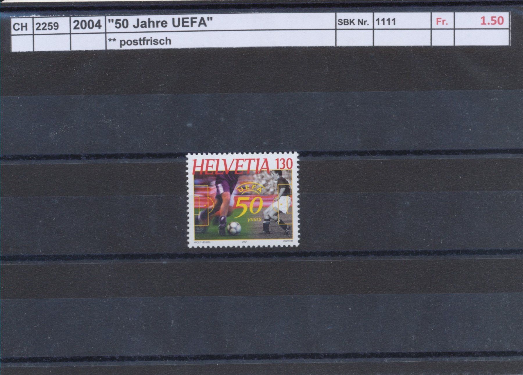 Tutti i francobolli: 2004 "50 Jahre UEFA", ** postfrisch – Nuovo (secondo la descrizione) da Winterthur venduto da Zupogeru