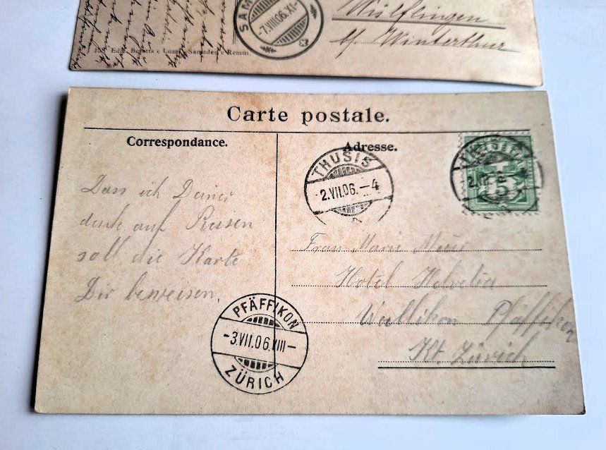 Cartes postales: 2 AK Graubünden St. Moritz u. Albulabahn 1906 – D'occasion à Alpnach Dorf par MZ001 3