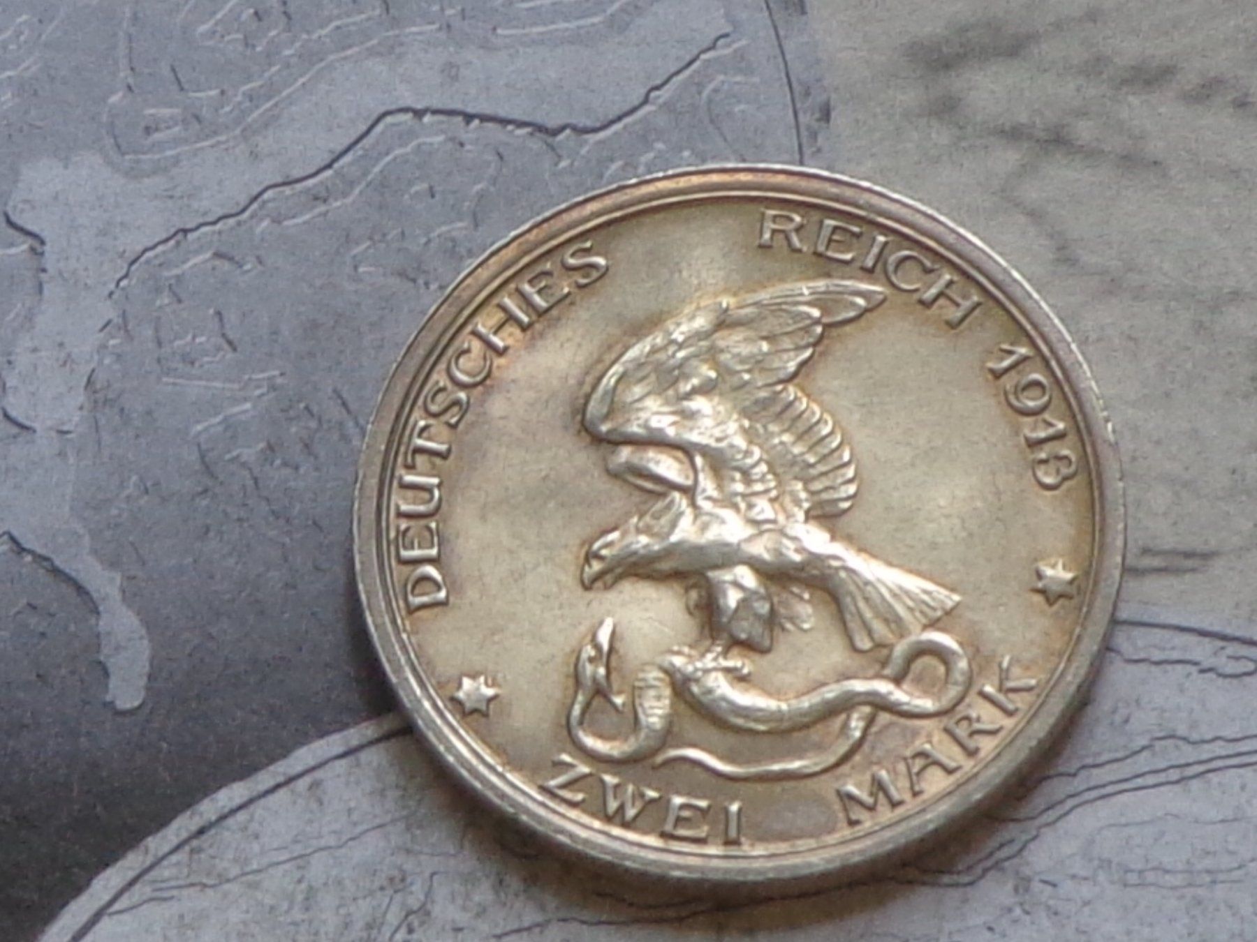 Alle Münzen: Royaume Prusse 2 Marks1913 - Wilhelm II - déclaration guerre – Gebraucht aus Pully von UCA01