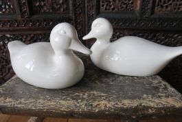 Dekofiguren Enten Keramik weiss 2 Stck. guter Zustand