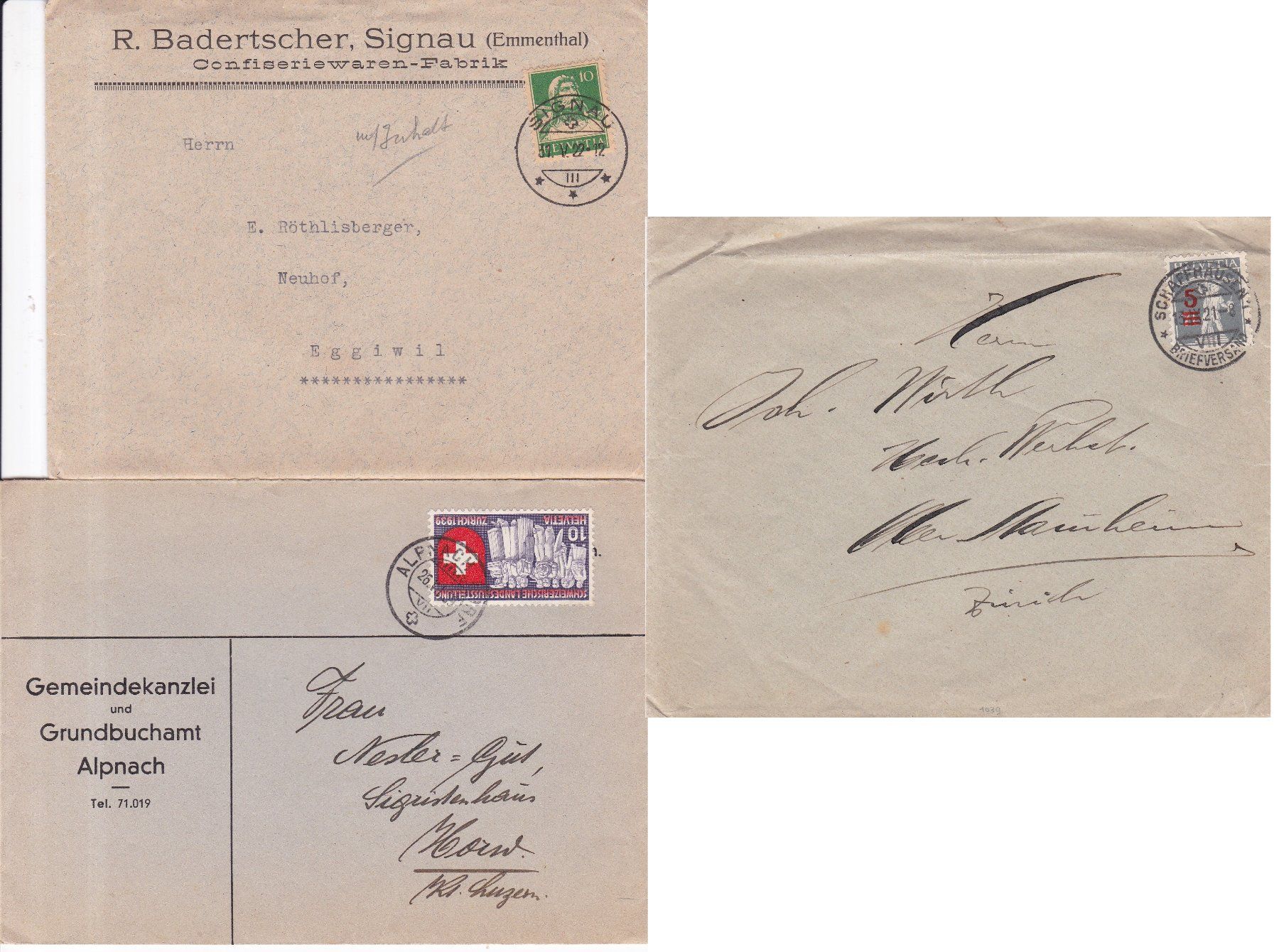 Alle Briefmarken: 35 Stk. Alte CH Briefe, Belege – Gebraucht aus Münchwilen AG von Nesar 7