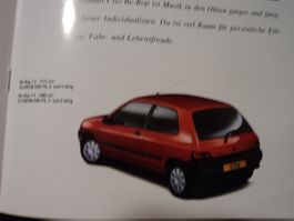 Prospekt Renault Clio 1995 Baccara 16V RSi RT Be-Bop Chipie
