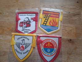 4 fanions pompiers Suisse divers 