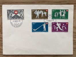FDC Pro Patria 1951 ohne Adresse Stempel französisch