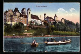AK Rapperswil, Ortsansicht mit Ruderern