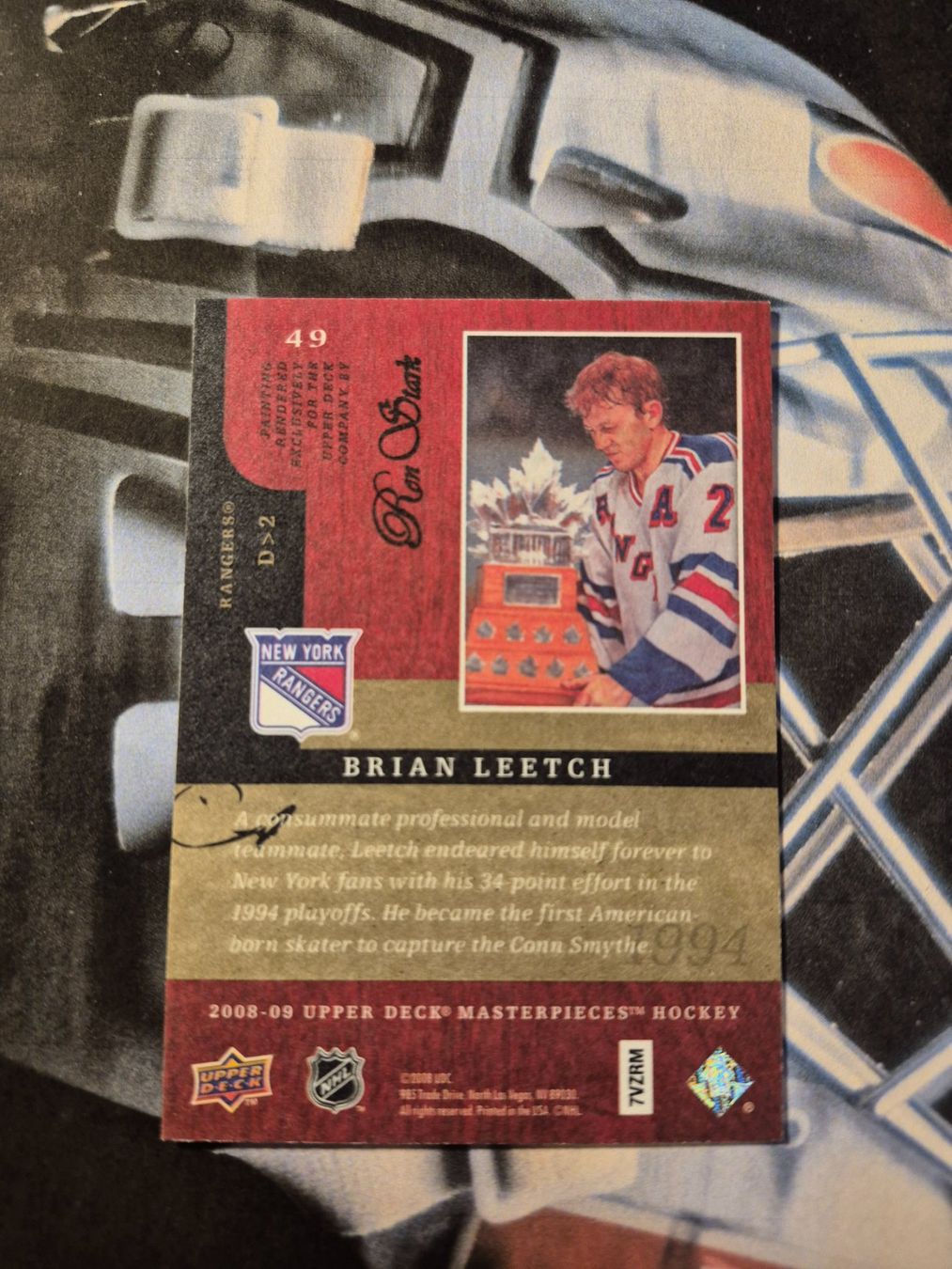 NHL Carte collezionabili: NHL Brian Leetch New York Rangers Masterpieces – Usato da Treiten venduto da Sauber73 1
