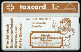Taxcard 203L_30993 Metzgerei Zürcher Ostermundigen