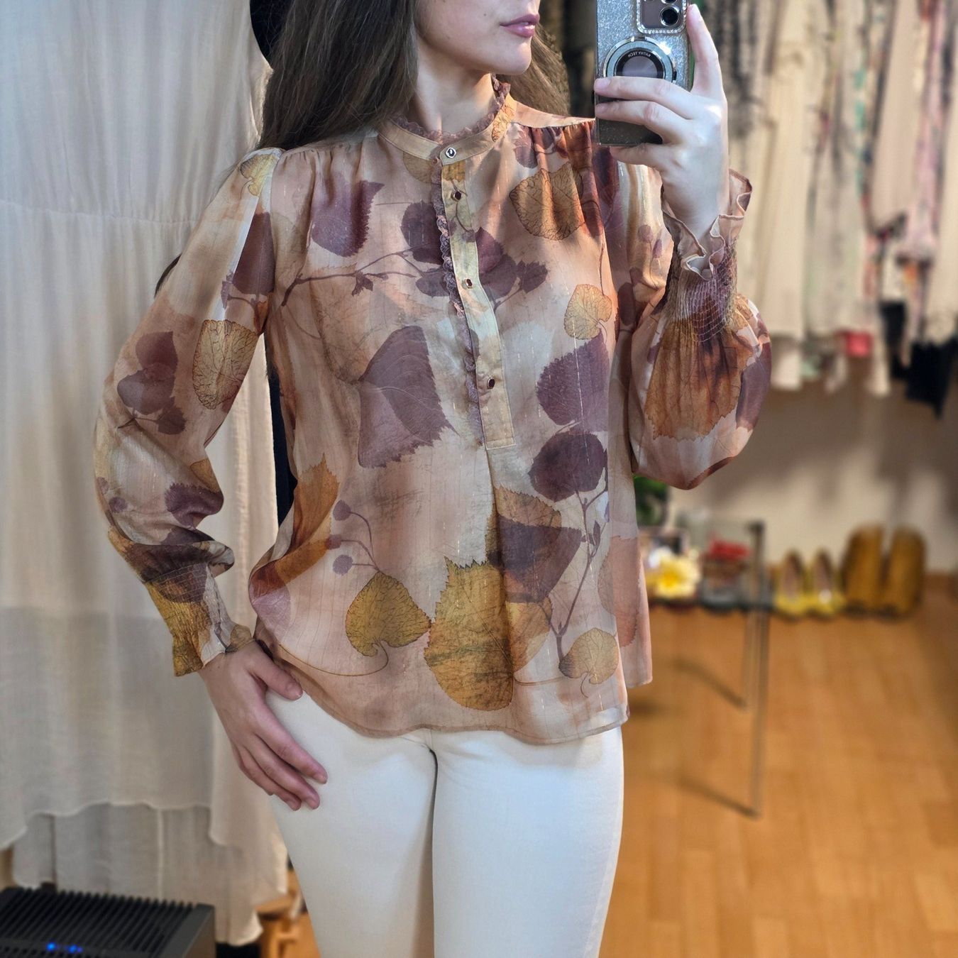 Camicette: adL Bluse transparent mit Goldglanz Gr. 40/L – Usato da Wald ZH venduto da CapLux