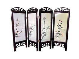 Mini Raumteiler Chinesisch - 4-teile mit genähten Ornamenten