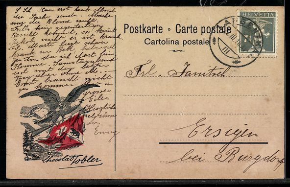 Cartoline postali: AK Glarus, Ortsansicht mit Berg – Usato da Berlin venduto da bartko-reher 1