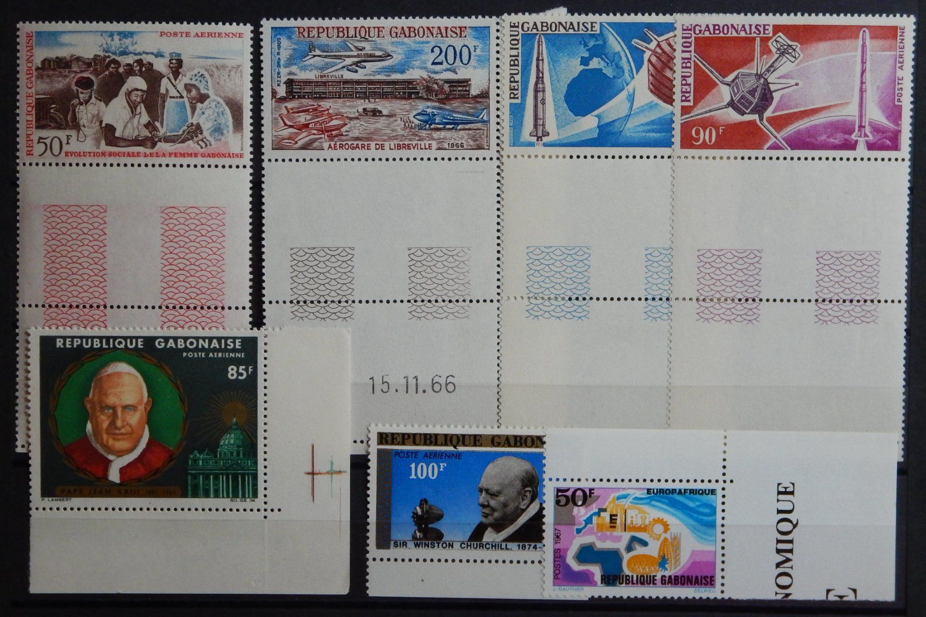 Tutti i francobolli: Franz. Gabon ex. Kat. 214-282 ** 1964/67 – Usato da Zürich venduto da Muehlekauf