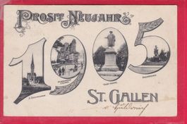 PROSIT NEUJAHR 1905, ST.GALLEN, 31.12.1904