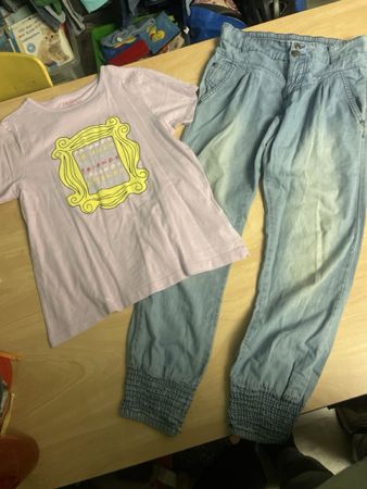 T-Shirt und Sommer Jeanshose CoolCat Grösse 140cm Top!