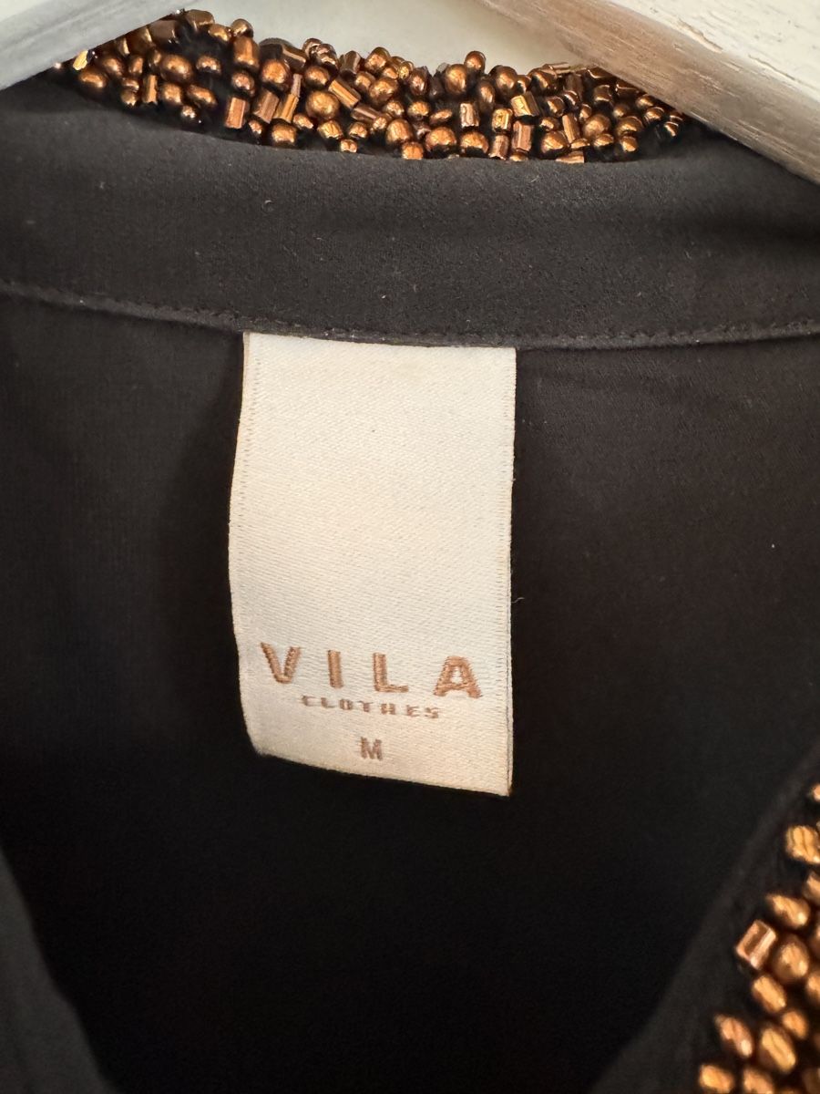 Vila Camicette: Schwarze durchsichtige Vila Bluse mit Perlen M – Nuovo (secondo la descrizione) da Richterswil venduto da Manu55555 4