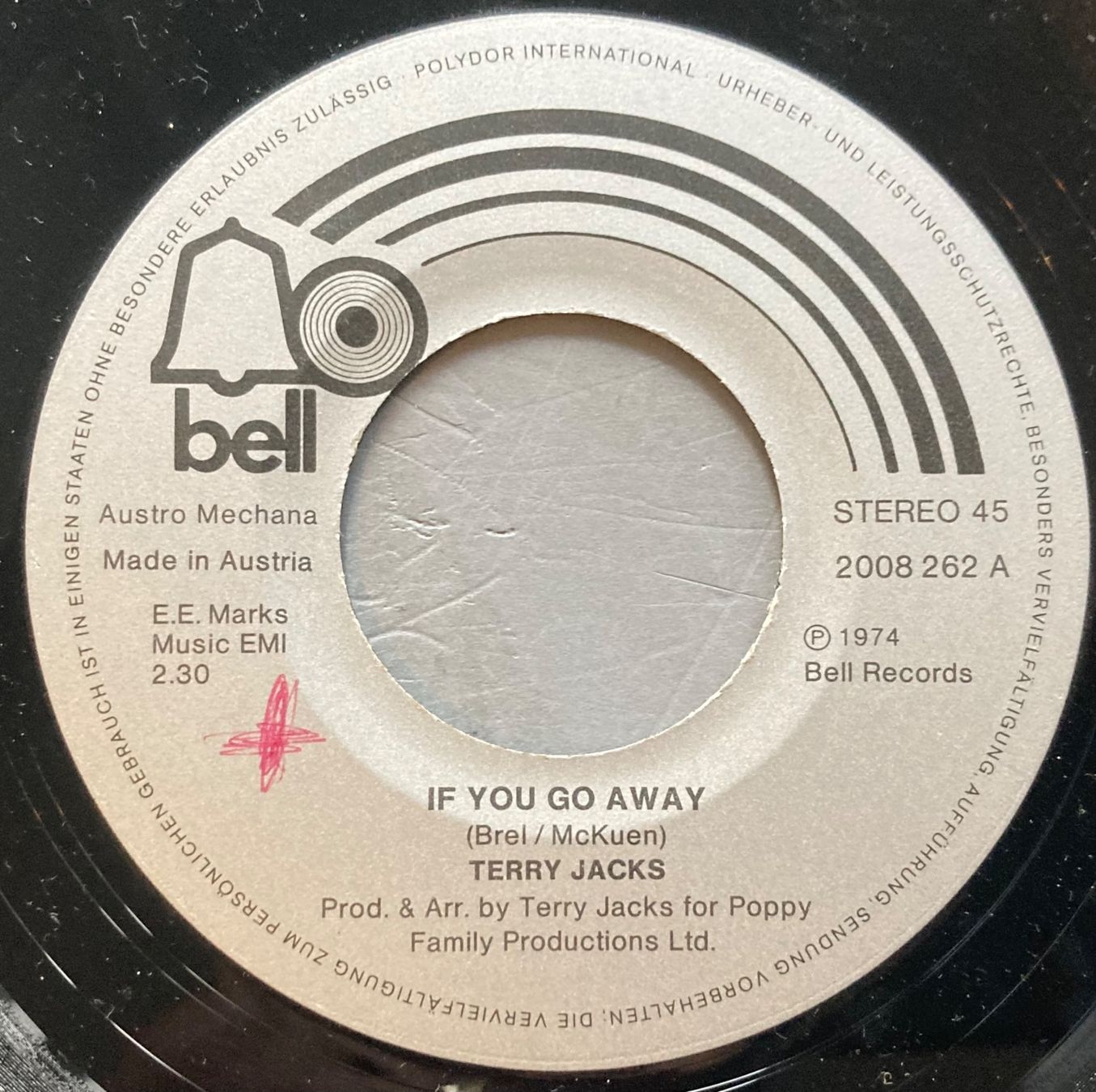 Dischi in vinile: TERRY JACKS - IF YOU GO AWAY – Usato da Poliez-Pittet venduto da Newtown-Records 2