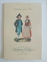 Kalender 1947 «Costumes Suisses», Hans Schaer, neuwertig