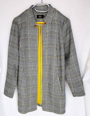 karierter grauer Mantel Jacke Gr. S / M