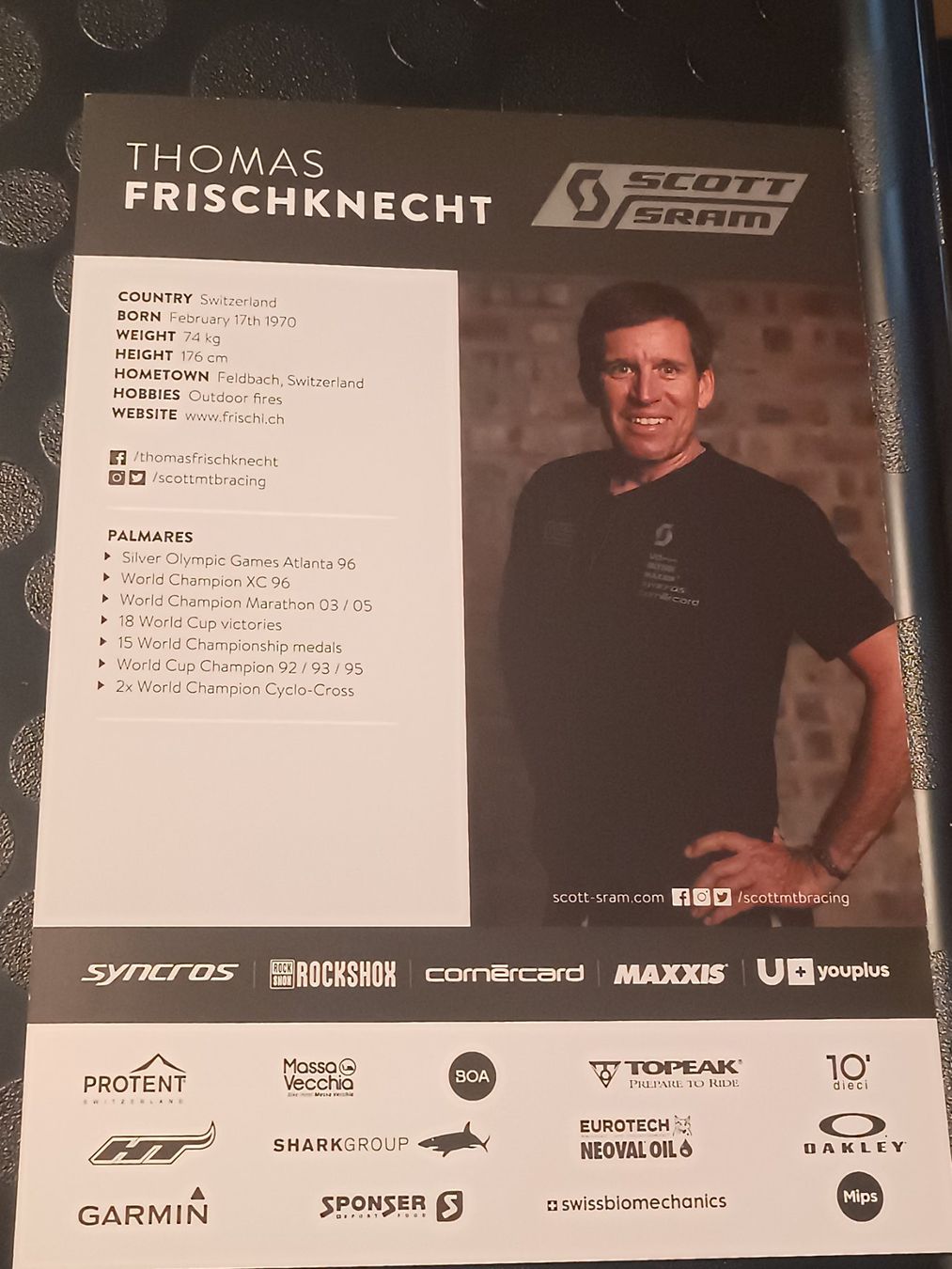 Autogramme: Thomas Frischknecht - Rad - A5 Karte – Gebraucht aus Menziken von Artographs 1