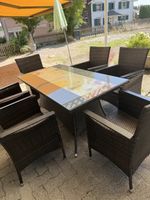 Gartentischset mit 6 Stühlen Polyrattan gebraucht