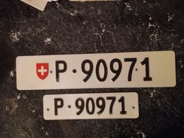 2x Nummernschild Post PTT 90971 ausrangiert Geburtstag
