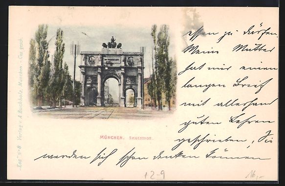 Cartes postales: München, Private Stadtpost, Siegestor – D'occasion à Berlin par bartko-reher 1