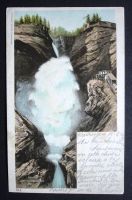 LITHO Oberster Reichenbachfall, Bahn, gel. 1900 v. Meiringen