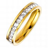 anello, Damenring mit Zirkonen, 87704 Grösse 8 vergoldet