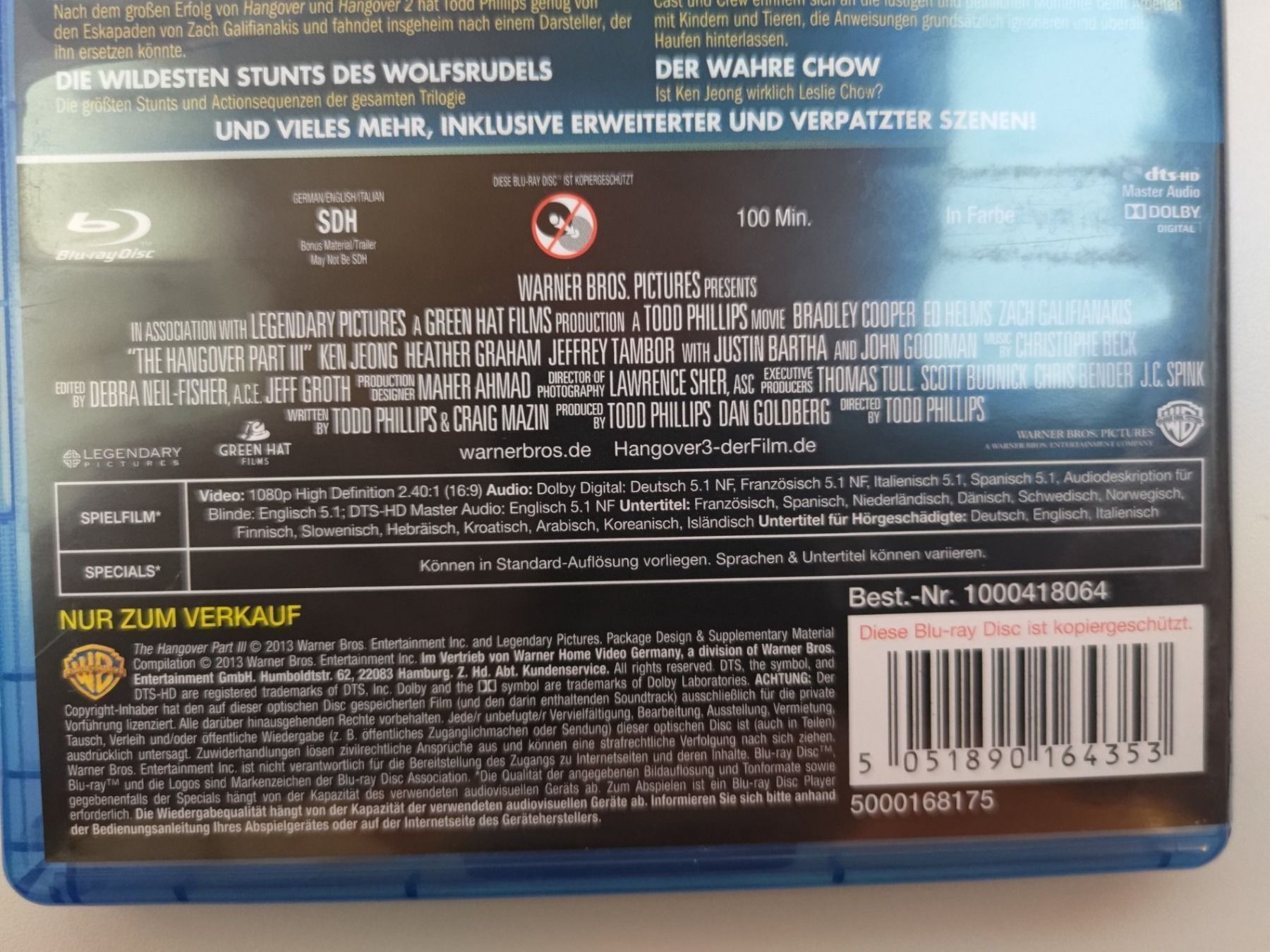 Alle DVDs: Hangover 3 – Gebraucht aus Liestal von Kratzilla 3