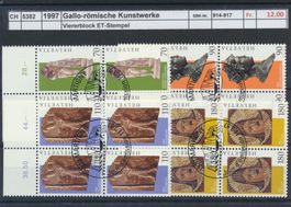1997 "Gallo-römische Kunstwerke", Viererblock, ET - Stempel
